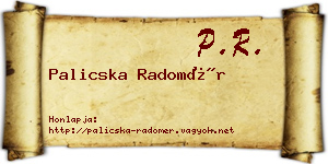 Palicska Radomér névjegykártya